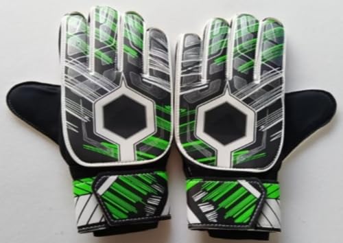 Heuitgs サッカー ゴールキーパーグローブ 青少年用 指ガード付き 練習用? 高グリップラテックス 合成皮革 耐久性優れ 4 色展開 (8,緑黒です)