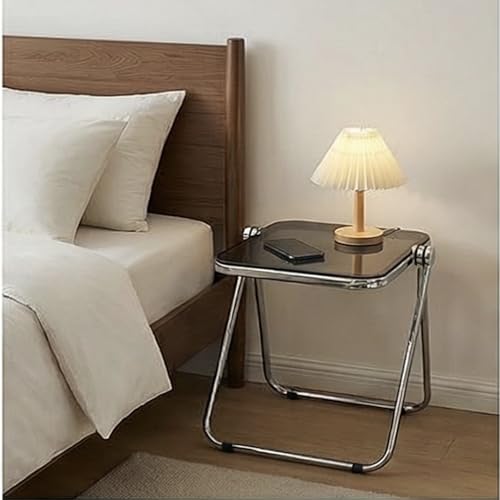 Image of The Artment Gray GlacierTray Foldable Transparent Acrylic End Table, Multi-Purpose Side Table, Serving Tray & Magazine Rack, Space-Saving for Modern Living Spaces | Use for Home & Office