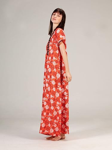 Image of Evolove Women's Viscose Liva Long Maxi Night Gown Nighty Dress with Pocket, Super Soft Comfortable (LNG-Rayon)