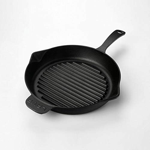 Lava Döküm Yuvarlak Izgara Tava, Metal Kulplu, 28 cm, Siyah