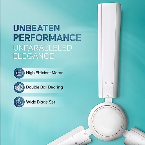 Image of LONGWAY Nexa P2 1200 mm /48 inch Ultra High Speed 3 Blade Anti-Dust Decorative Star Rated Ceiling Fan 2 Years Warranty (White, Pack of 2)