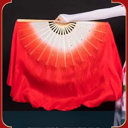 Éventail de danse droite imitation soie 76 cm aux finitions de style ancien