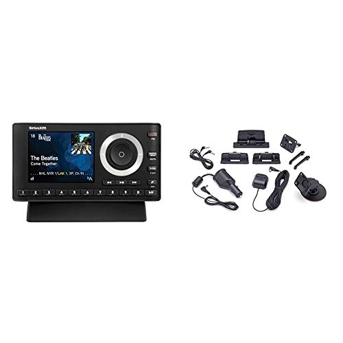 SiriusXM SXPL1H1 Onyx Plus Satellite Radio with Home Kit with Free 3 Months Satellite and Streaming Service & SXDV3 Satellite Radio Vehicle Mounting Kit with Dock and Charging Cable (Black)