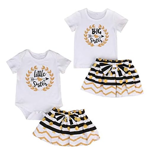 Flickor matchande kläder systrar sparkcykel/t-shirt veckad kjol syskon kläder set, Vit, 2-3 År