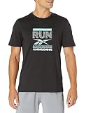 Reebok Men's Standard Workout Ready Tee, Black/Run Graphic, Medium