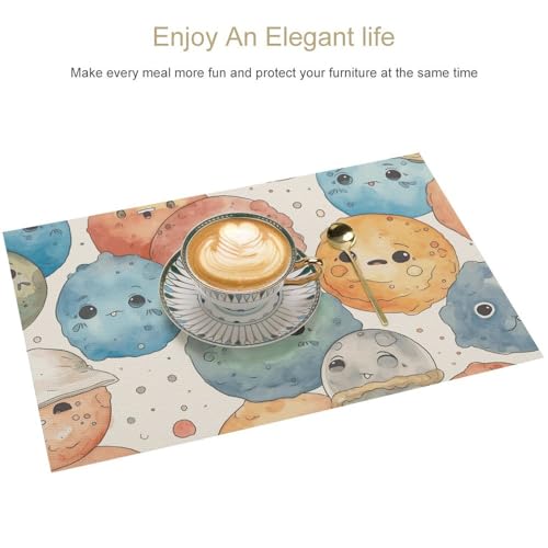 Sets de table résistant à la chaleur en PVC style aquarelle pour repas