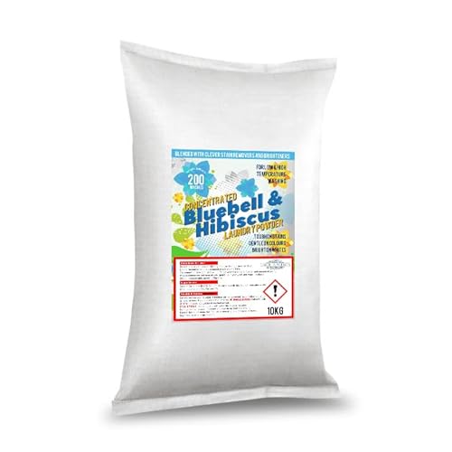 Earth's Scents Bluebell & Hibiscus Non-Bio Washing Powder 10KG - Professional Laundry Detergent 200 Washes