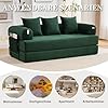 KOMHTOM Petit Canapé 2 Places en Velours Côtelé avec 3 Coussins Confortables, DIY Libre et Structure Métal - Canapé Convertible Multifonctionnel Moderne (Vert-B)
