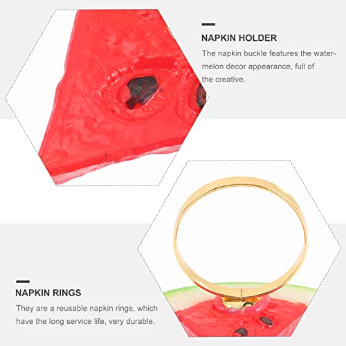 Luozzy 8Pcs Watermelon Napkin Rings Summer Fruit Napkin Rings Holder Table Decorations For Summer Hawaii Party Holiday Daily Dinner Decor #TOP6