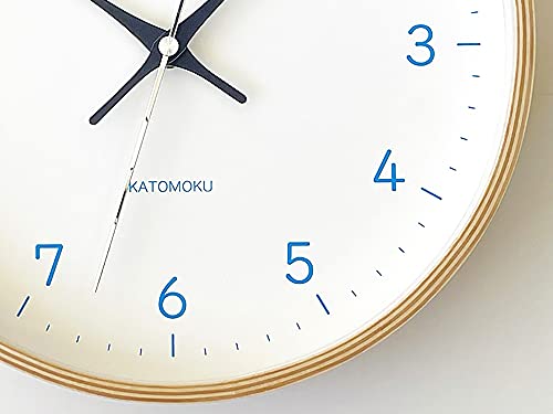 KATOMOKU plywood clock 22 ライトブルー km-121LBRC 掛け時計 連続秒針 直径25.2cm (電波時計) の商品画像 4