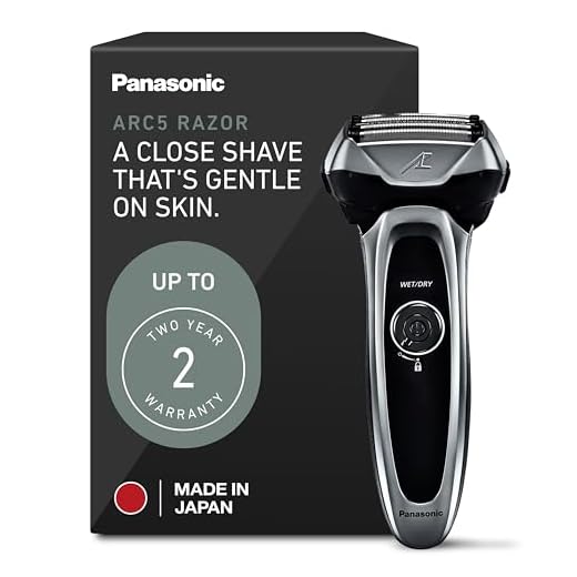 Panasonic Lâmina elétrica Arc5, 5 lâminas masculinas sem fio com tecnologia de sensor de barbear e conveniência úmida/seca, ES-LV65-S