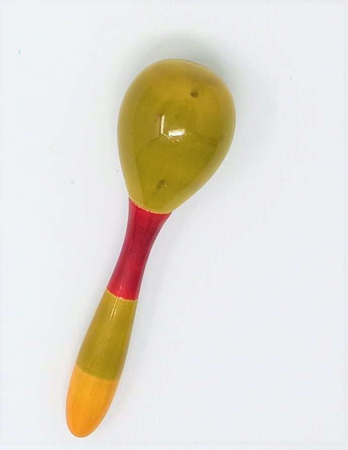 Image of A&A Kreative Wooden Rattle Handcrafted for Toddler Kids Children (Caribbean Rattle)