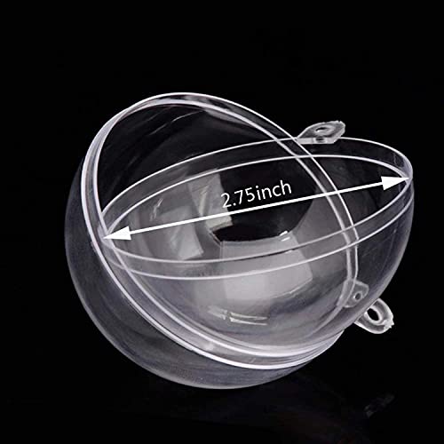 Yuyikes 70Mm Clear Fillable Plastic Ball Ornament, 10Pcs Diy Craft Clear Ball Transparent Xmas Decor Ball - Fillable Bauble Christmas Ornament Ball Ornaments For Holiday Wedding Party Décor (70Mm) #TOP1