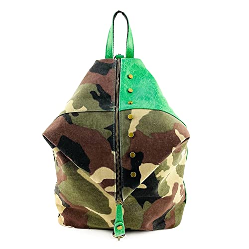 Sac à dos femme en cuir vintage véritable fabriqué en Italie avec bretelles réglables