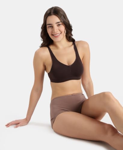 Image of Jockey FE41 Women Wirefree Non Padded Super Combed Cotton Elastane Stretch Full Coverage Everyday Bra with Concealed Shaper Panel