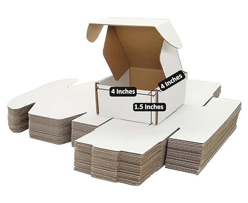 Prockage 4x4x1.5 inches White Mailer Corrugated Shipping Boxes, Small Mailing Boxes for Small Business, Gift Packing, Ecommerce Packing, Moving and Storage (Pack of 20) (B0D2RXX1HJ) Amazon Price History, Amazon Price Tracker