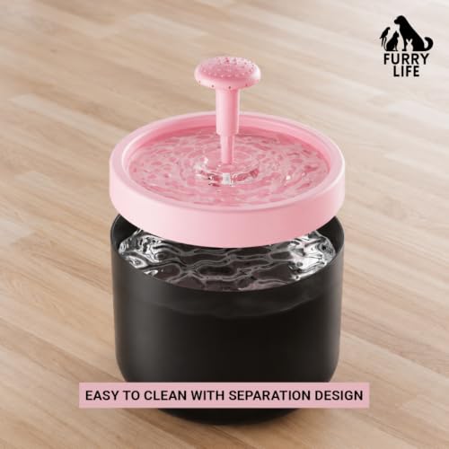 Image of Pet Water Fountain Super Silent - Water Fountains for All Pets Indoor - Suitable for Cats, Birds, Rabits and Dogs (Midnight Blush, 1.8L)