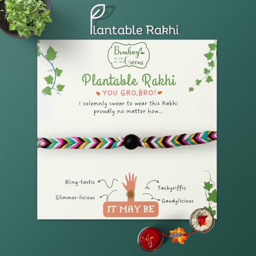 Image of Bombay Greens Plantable Rakhi for Brother Eco- Friendly DIY Grow Kit| Grow Plants from Seeds Rakhi | Rakhi Gift Set Brother - Beads Band