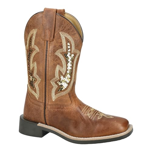 Smoky Mountain Western Boots Girls Pull On Nevada Brown Gold 3416C4
