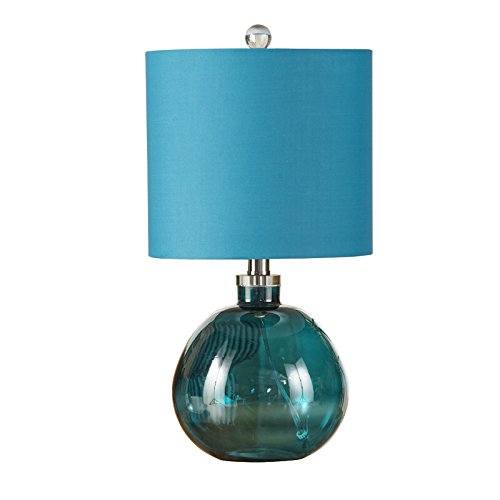 Lampe de Chevet Lampe de Table créative Pastorale, Lampe de Table en Tissu Bleu Simple Lampe de Table d'hôtel en Salon, Lampe de Chevet en Verre Bleue Lampes de Table