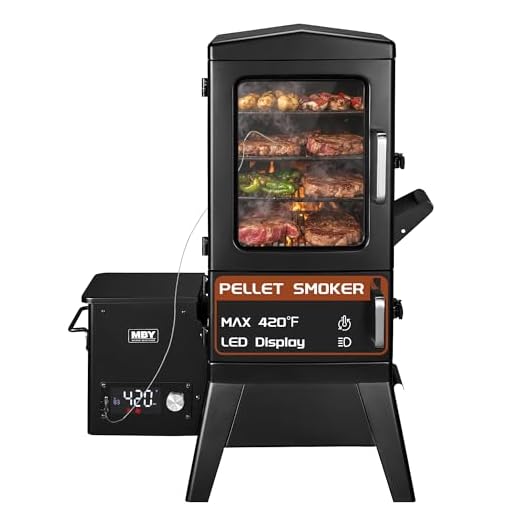 Electric Pellet Smoker with Rainproof Cover, Vertical Wood Pellet Smoker Grill With Meat Probe LED Display Temperature Control (616sq.in)