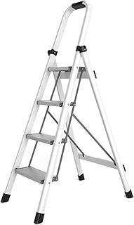 Ladder Step Ladders Step Ladder 4 Step Folding Step Stool with Sponge Armrest and Anti-Slip Pedal Hold Up to 330lb Metal Stepladders Portable Step Stool