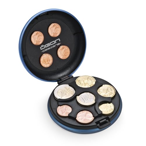 Münzgeldbörse aus Aluminium, fasst bis zu 20 Euro in Münzen, 5 Münzen pro Fach, Münzaufbewahrungszubehör, Euro-Münzsortierer