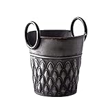 1. Seau à glace de style rétro, avec des bracelets ronds des deux côtés intégrés dans le seau, avec un motif concave-convexe, présentant un charme rétro et rustique.