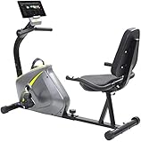 Puede motorizar sus entrenamientos en el monitor LCD donde se muestra información sobre el tiempo transcurrido, velocidad actual, distancia, calorías quemadas, cuentakilómetros y pulso.