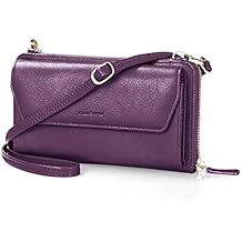 nuoku RFID Blocking Wristlet Wallet for Women, Zip-Around Crossbody Clutch with 2 Removable Straps | RFID