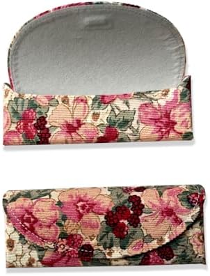 2-Pack Soft Cloth Eyeglasses Case, Magnetic Closure, Floral Pattern Glasses Protector for Women and Men image 4