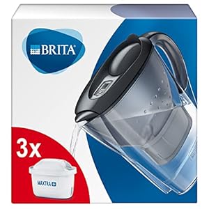 Brita Marella Cool mit drei Kartuschen in grauer Farbe zum Kalkfiltern