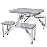El set de mesa para camping es ligero. El asa de transporte hace que sea muy fácil de llevarla cuando se vaya de picnic o camping