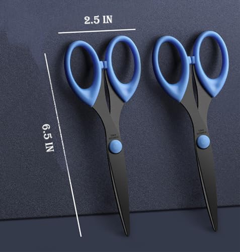 3 Pack 6.5\" Multi-Purpose Scissors, Arts and Crafts Scissors,for Office, Home, School and Sewing (Blue)
