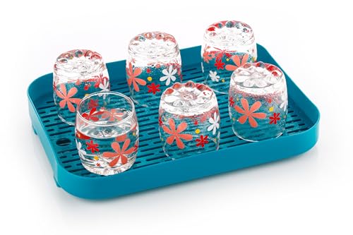 Image of Plastic Multipurpose Drain Tray - Durable & Lightweight Draining Rack Tray for Kitchen, Bathroom & Storage (Green)