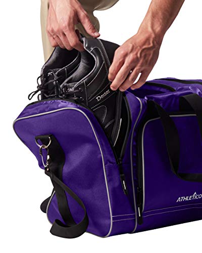 Athletico Bowling Bag For Single Ball - Single Ball Tote Bag With Padded Ball Holder - Fits A Single Pair Of Bowling Shoes Up To Mens Size 14 (Purple) #TOP5