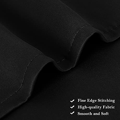 Cortinas cortas de cocina PiccoCasa de 132 x 91 cm con aislamiento térmico y cenefa de barra, negro 4