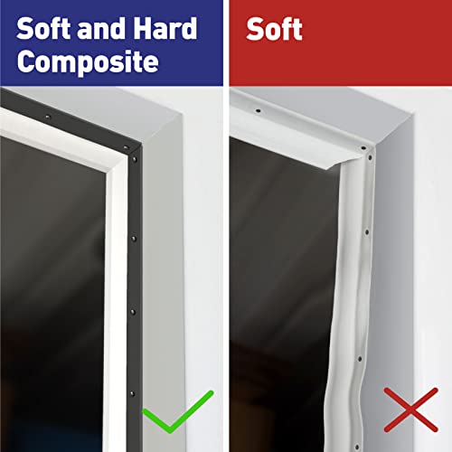 Fosluoc Garage Door Seal Top And Sides Seal Strip 34.4Ft Rubber Weather Stripping Replacement Soft And Hard Composite, Weatherproofing Universal Sealing Professional.(Black Whire) #TOP6