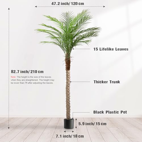 Image of Vitalismo Artificial Phoenix Palm Tree 7ft Tall Outdoor /Indoor Decor