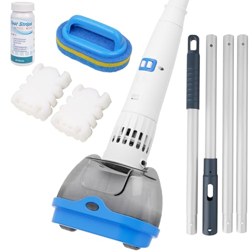 All in ONE Rechargeable Hot Tub Vacuum Cleaner for Spa - Magnetic Drive System, Ultra Fine Mesh Filter for Small Particle, Spot Cleaning for Above-Ground Inground Pools, 70 Mins (Blue)