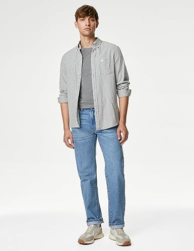 Image of Marks & Spencer Mens Solid Cotton Crew Neck Regular Fit T Shirt