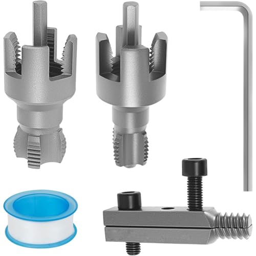 Akfldms Herramienta Integrada para Roscar Tubos Internos y Externos, Herramienta para Cortar Roscas de Tubos, para Taladro Eléctrico (1/2 y 3/4 Pulgada)