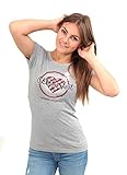 Material: 100% Baumwolle Damenshirt Karo-Herz, grau, Damen T-Shirt mit Hofbräu Logo aus 100% Baumwolle Größe XXL