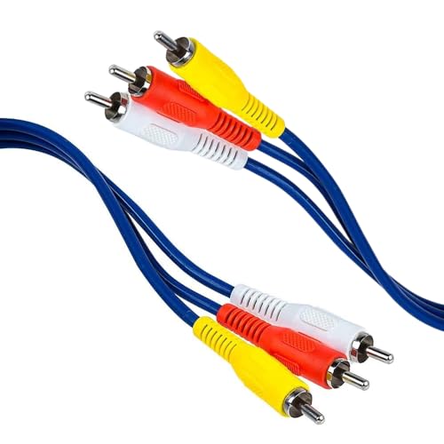 Cabo Video Rca Azul 1,5m 3+3 Tv Lcd Led Dvd Audio E Video Cabo Extensor 3 Rca X 3 Rca Cor Azul