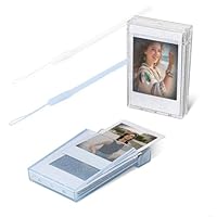 2 Stück 3 Zoll Fotobox aufbewahrungsbox, Mini Fotoaufbewahrungsbox mit Handseil, Fotohalter zur Aufbewahrung, Fotoaufbewarungsbox für Fujifilm Foto,Buskarten,Tickets,Kinokarten(Transparente)