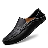 ETZRYSYB Herren-Lederschuhe, Sommer, hohl, lässig, Luxusmarke, echtes Leder, Halbschuhe...