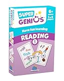 Blue Orange Super Genius Reading 1 - Tabletop Card Game, Fun Flash Card Concentration Matching Game for Kids, Ages 6+, 1-6 Players, Teacher Approved, Build Your Vocabulary Games