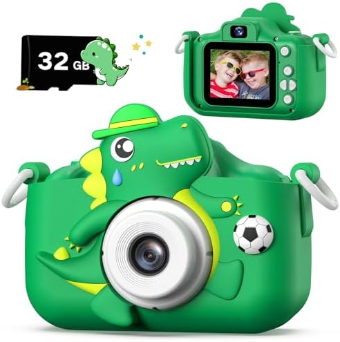 Dinosaur Kids Camera for Boys Girls, Toddler Digital Selfie Camer...
