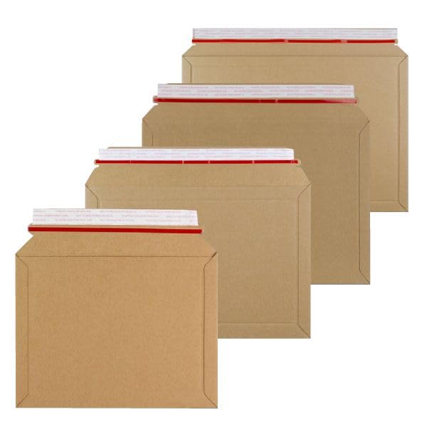 A5/C5 Rigid Book Mailers – Heavy Duty Cardboard Envelopes | Bend-Proof, Self-Seal, Eco-Friendly Packaging for Books, Documents & Media | Protective Kraft Mailers for Safe Shipping Premium 400GSM (400)