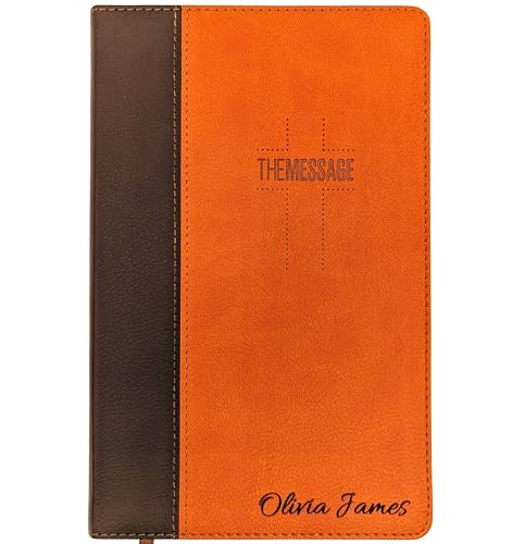 Farm and Posh Personalized Message Bible | The Message Translation | Custom Engraved Name | Deluxe Gift Bible | Contemporary Language Christian Gift